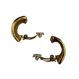 Vintage Unknown Womens Gold Tone Black Enamel Clip-On Earrings