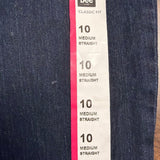 Lee Womens Dark Wash Denim Straight Leg Pants Classic Fit Mid-Rise Size 10 M