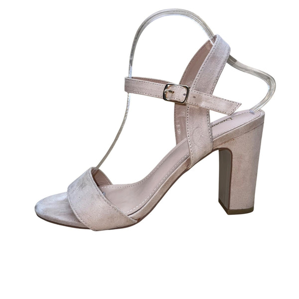 Dream Pairs Women’s Light Pink Suede Ankle Strap Gisela Heeled Sandals Size 8.5