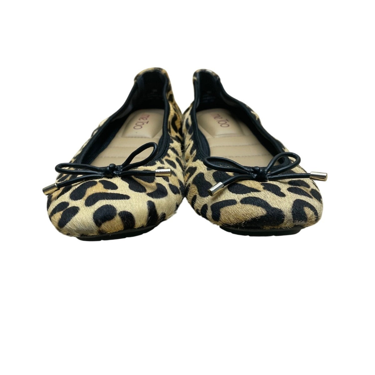 Me Too Women’s Brown & Black Leather Animal Print Halle Ballet Flats Size 9M