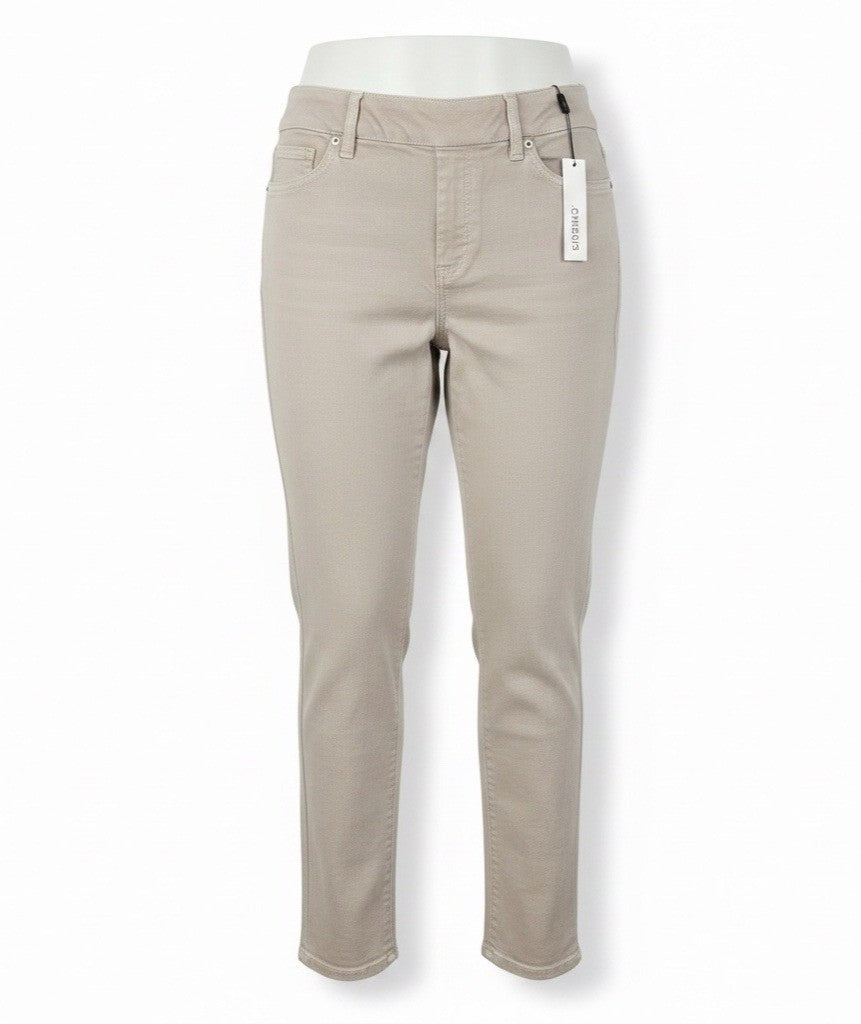 Chicos Womens Beige Stretch Comfortable Slim Fit Pull-On Jeggings Size 15R