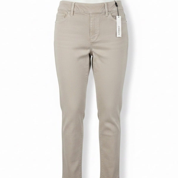 Chicos Womens Beige Stretch Comfortable Slim Fit Pull-On Jeggings Size 15R