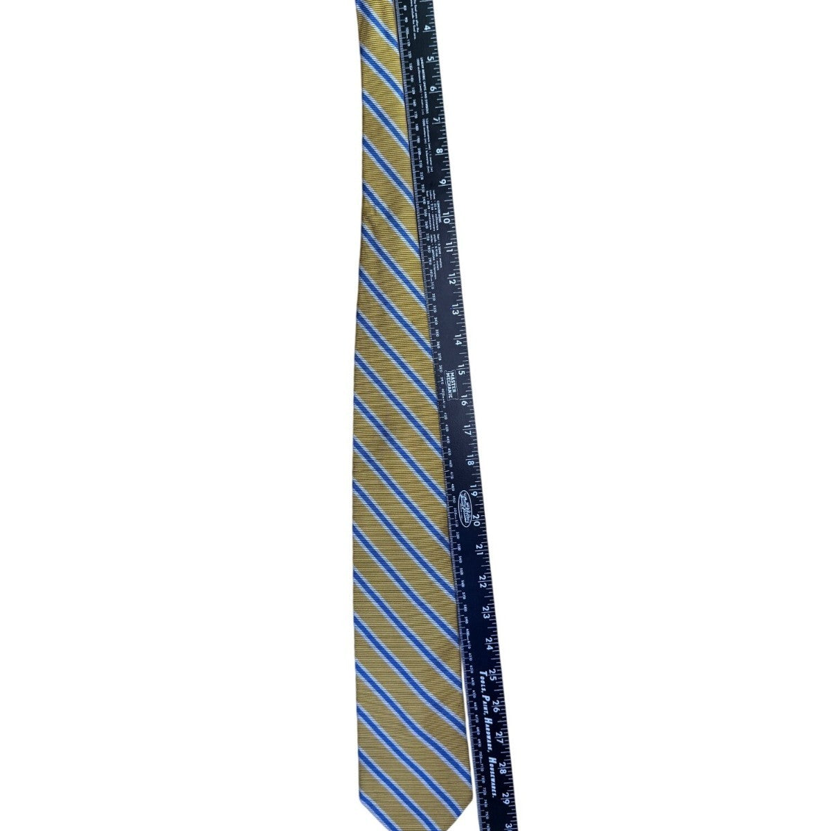 Brooks Brothers Mens Yellow & Blue Striped Pure Silk Necktie