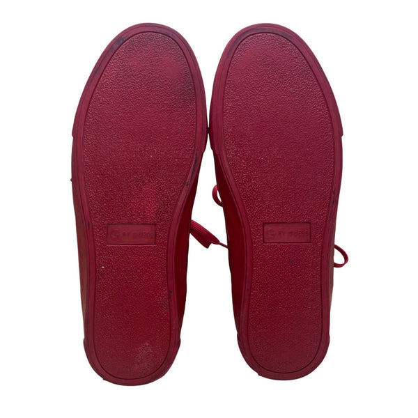 G By Guess Men’s Red Man-Made Quilted Lace-Up GX Moto High-Top Sneakers Size 11
