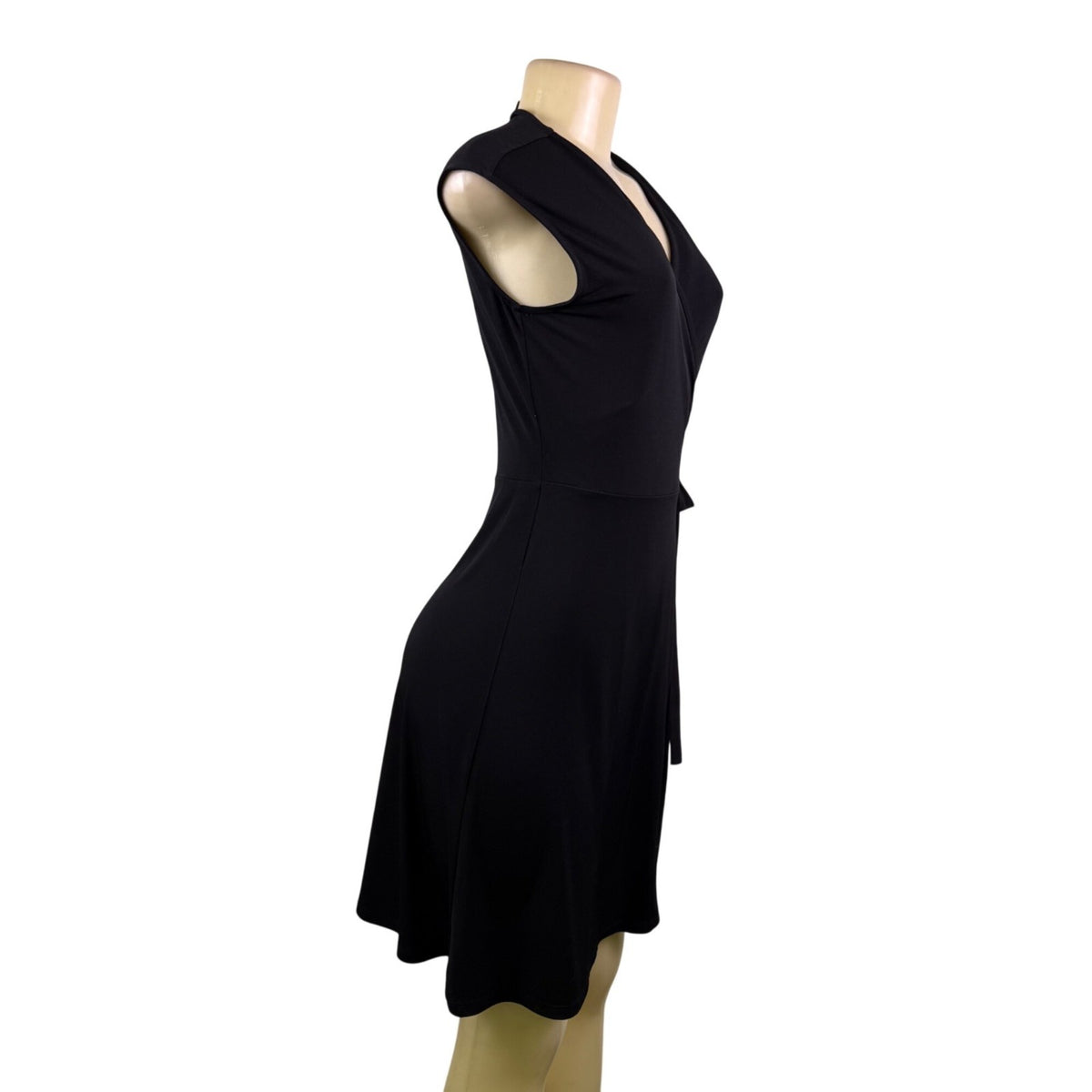 Ivanka Trump Womens Black Wrap Dress Tie Waist Sleeveless Sz XS