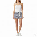 Cotton On Womens Blue & White Striped Cotton Blend High-Rise Casual Shorts Sz 10