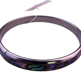 Balikbayan Womens Silver Tone Paua Shell Bangle Bracelet Handcrafte