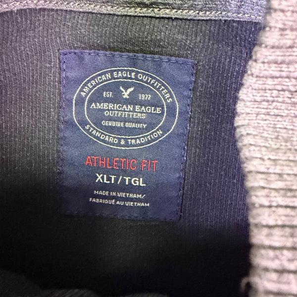 American Eagle Mens Blue Long Sleeve Athletic Fit Pullover Henley Size XLT