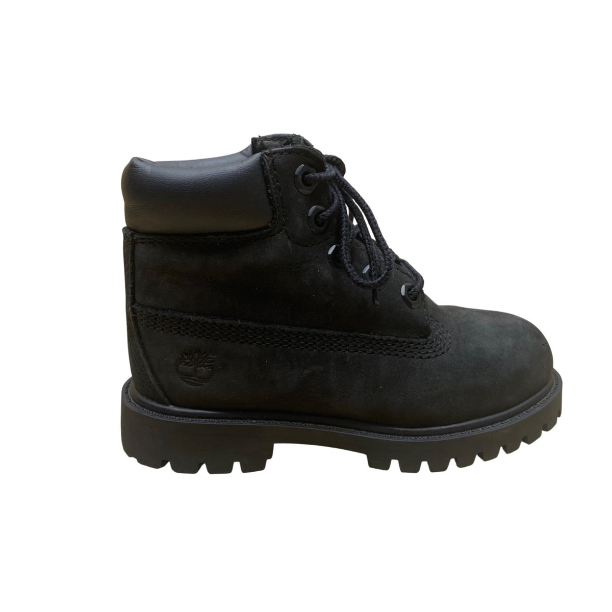 Timberland Boys Black Leather Primaloft Insulated Waterproof Lace-Up Boots Sz 8