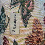 J Garden Unisex Beige Fabric Butterfly Pattern Zipper Closure Tote Bag