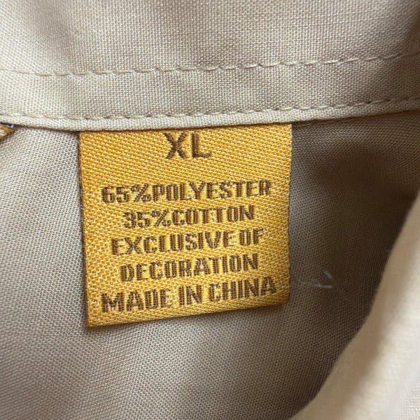 The Havanera Co Mens Beige Guayabera Shirt With Embroidery Size XL