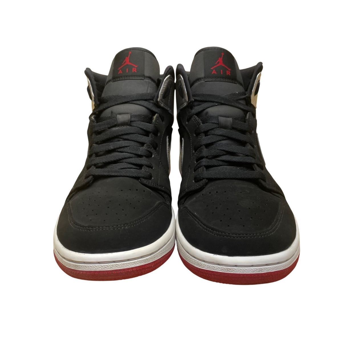 Air Jordan Men Black & Silver Nubuck High-Top Basketball Sneakers Size 9.5