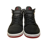 Air Jordan Men Black & Silver Nubuck High-Top Basketball Sneakers Size 9.5