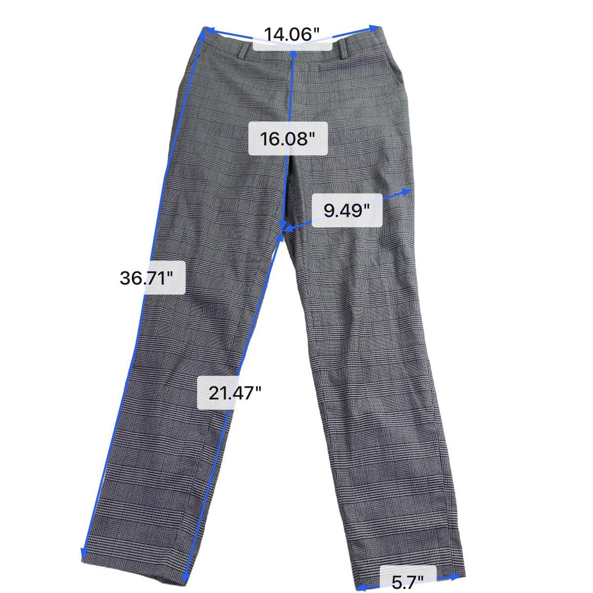 Uniqlo Womens Gray Plaid Straight-Leg Dress Pants Size S 26-27"