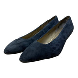Karen Scott Women’s Navy Leather Block Ellen I Heel Pumps Size 9C