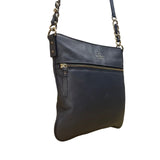 Kate Spade Women’s Gray Leather Adjustable Strap Front Zip Pocket Crossbody Bag