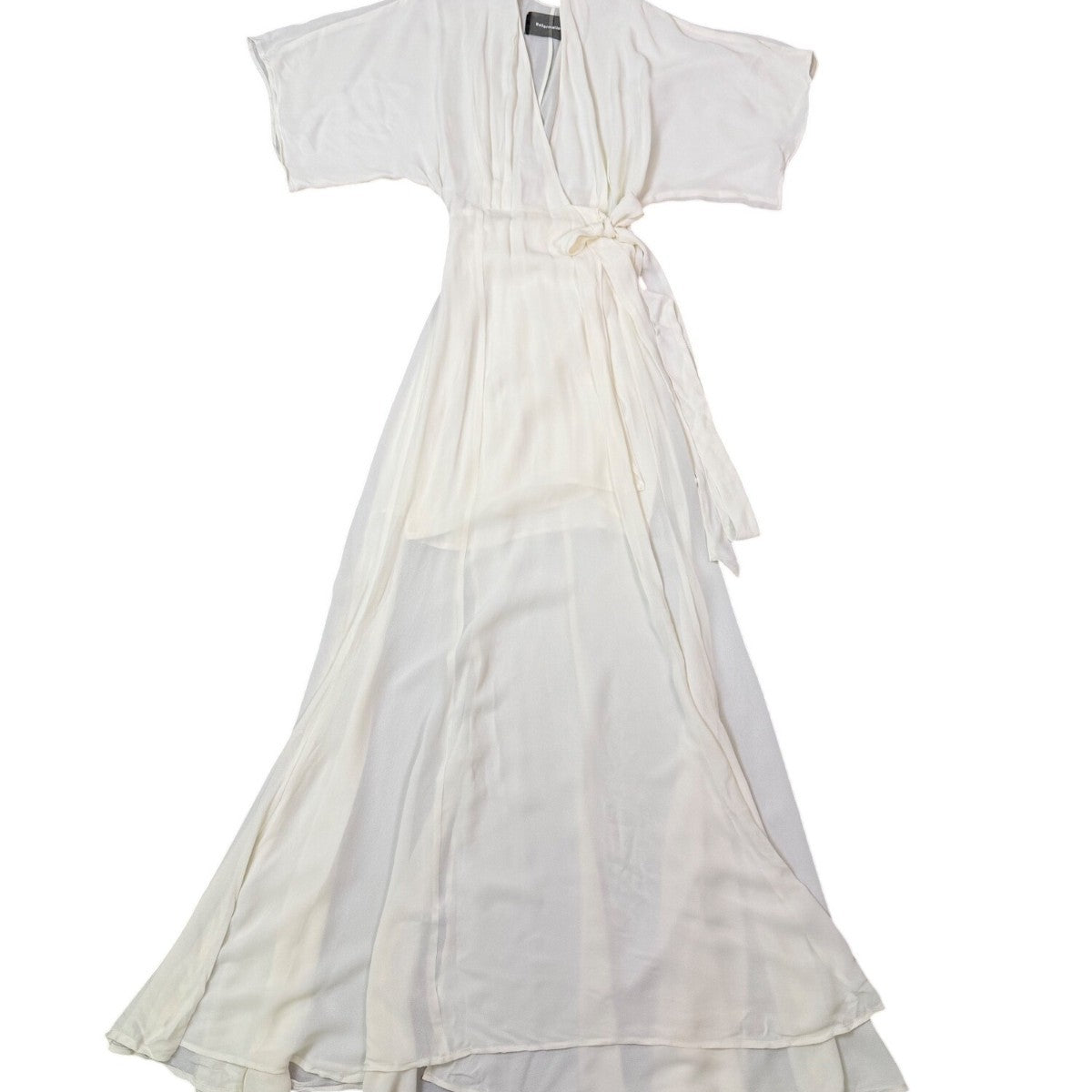 Reformation Womens Ivory Wrap Maxi Dress Lightweight & Flowy Elegant Style Sz XS