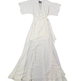 Reformation Womens Ivory Wrap Maxi Dress Lightweight & Flowy Elegant Style Sz XS