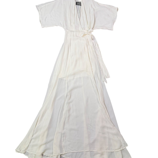 Reformation Womens Ivory Wrap Maxi Dress Lightweight & Flowy Elegant Style Sz XS