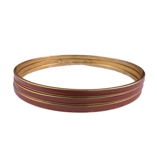 Alfani Womens Rose Gold Tone Metal Slim Bangle Bracelets Set Of 3 Modern Design