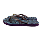 Tory Burch Women's Purple Leaves Print Sandals Sz S