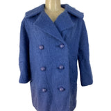 Vintage Sandison Womens Blue Double-Breasted Coat With Buttons