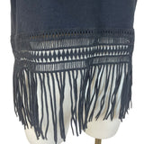 Desigual Womens Black Lace Fringe Hem Top Size XS