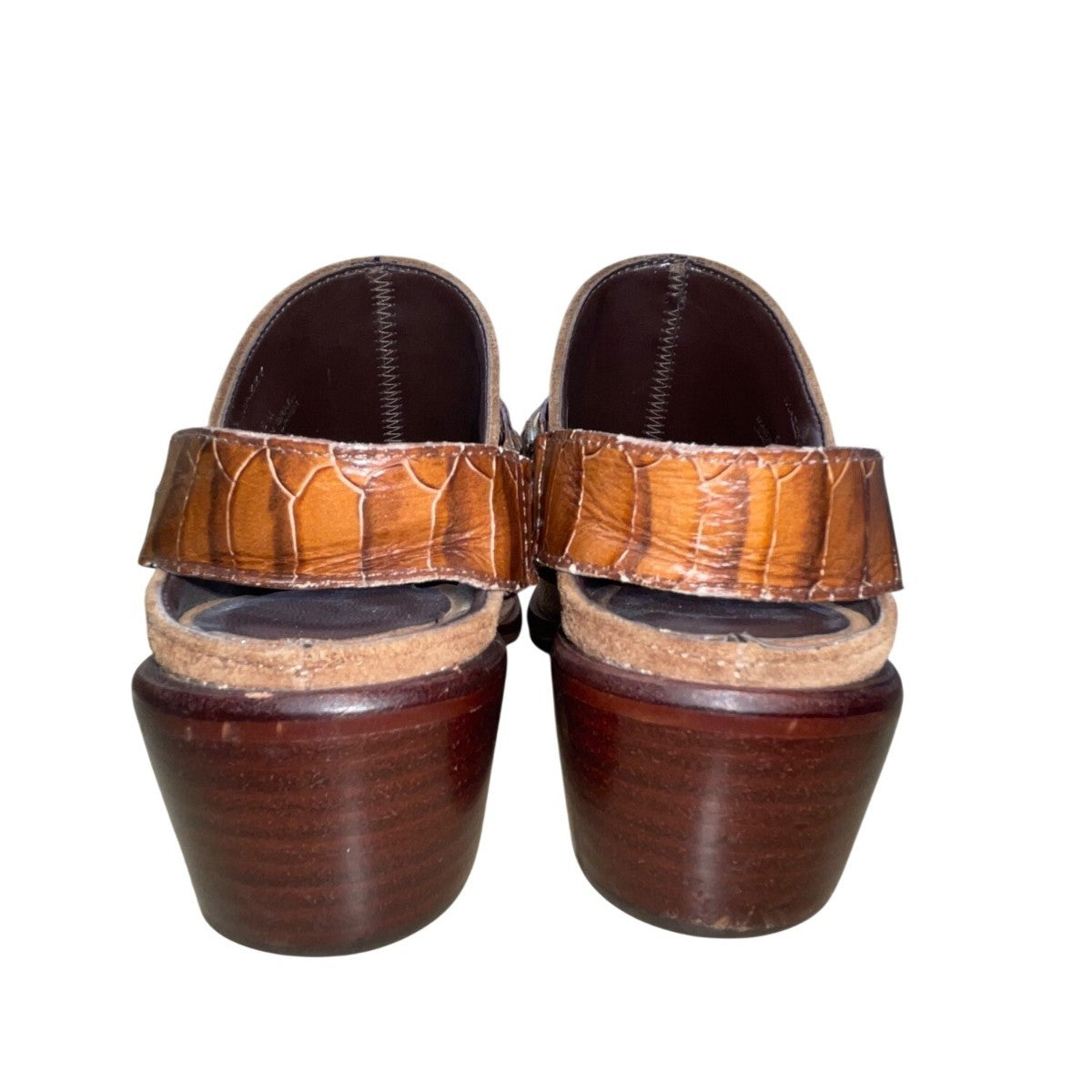 Donald Pliner Women’s Brown Suede Embossed Strap Mazzy Western Mules Size 5M