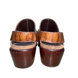 Donald Pliner Women’s Brown Suede Embossed Strap Mazzy Western Mules Size 5M