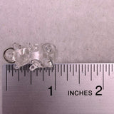 Clear Glass Bear Pendant Charm With Hanging Loop Collectible Miniature