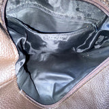 Elen Gotti Women’s Brown Leather Silver Hardware Hobo Shoulder Bag