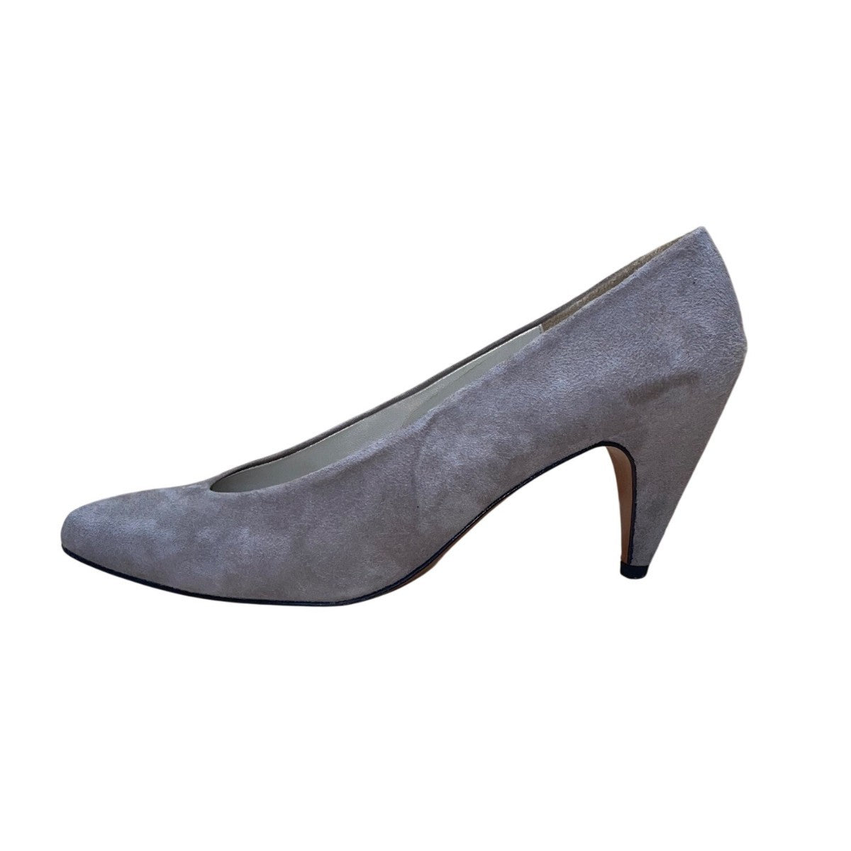 Evan-Picone Women’s Gray Suede Classic Pointed-Toe Mid-Heel Pumps Size 10N