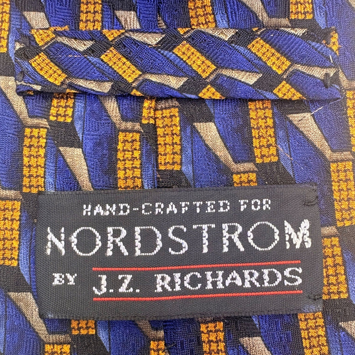Nordstrom Mens Silk Blue Multi-Color Patterned Tie By J.Z. Richards Handcrafted