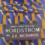 Nordstrom Mens Silk Blue Multi-Color Patterned Tie By J.Z. Richards Handcrafted