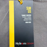 Style & Co Women Brown Slim Leg Pants High Rise Tummy Control 16P