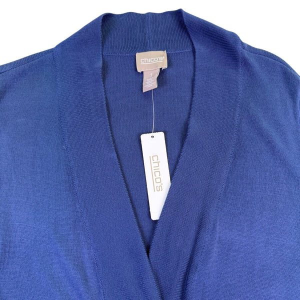 Chicos Womens Indigo Cardigan Long Sleeve Lightweight Fashion Piece Size 1