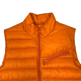Cole Haan Mens Orange Quilted Puffer Vest With Zip Pockets Lightweight Sz M