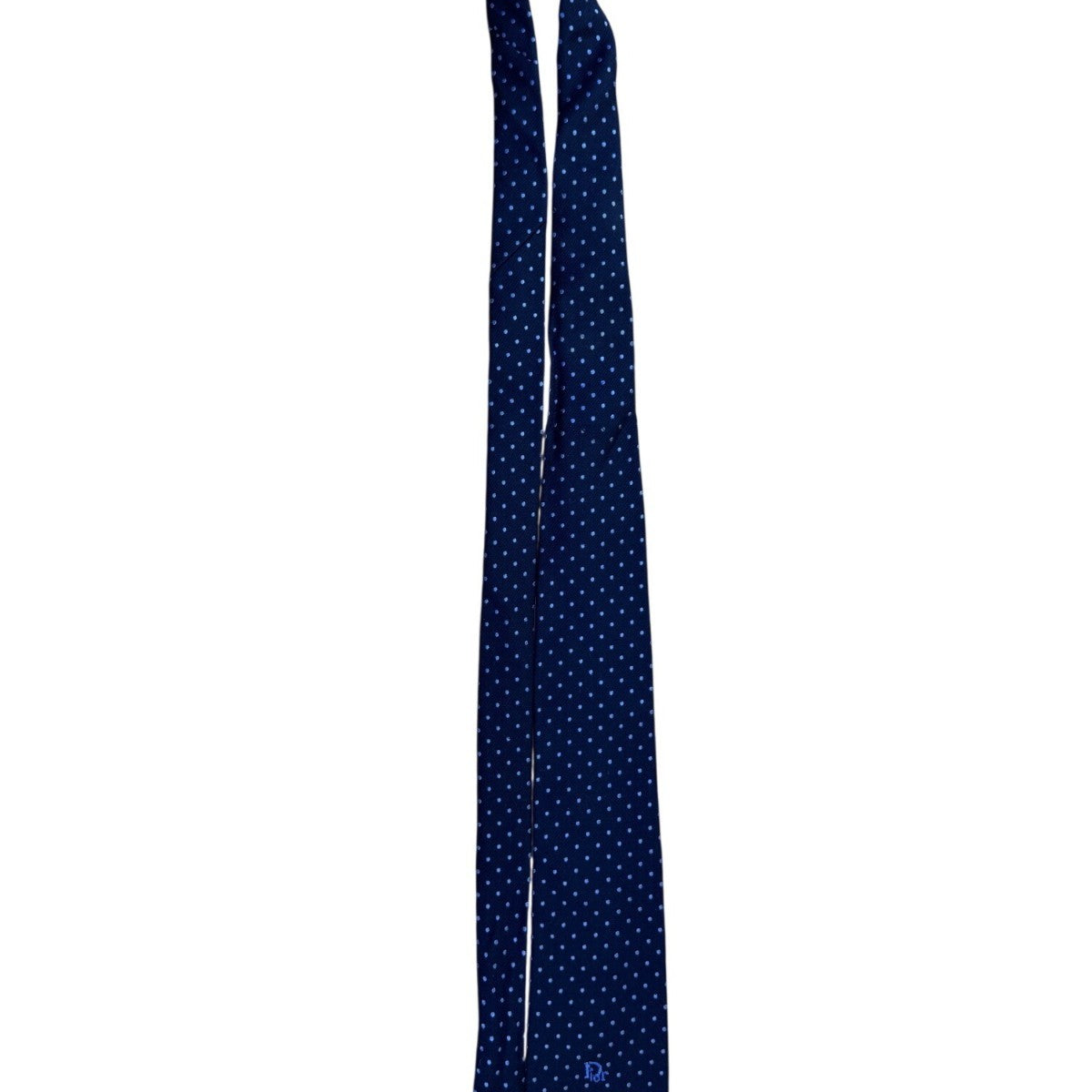 Christian D Mens Navy Blue Polyester & Silk Polka Dot Tie