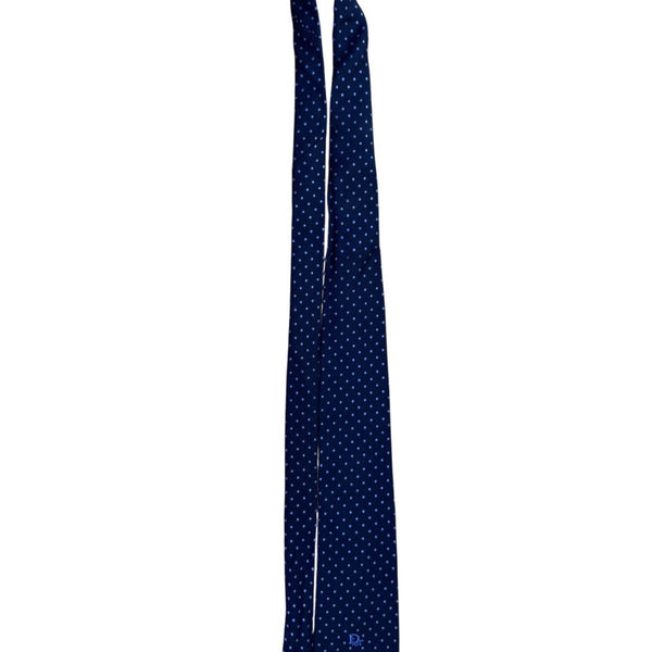 Christian D Mens Navy Blue Polyester & Silk Polka Dot Tie