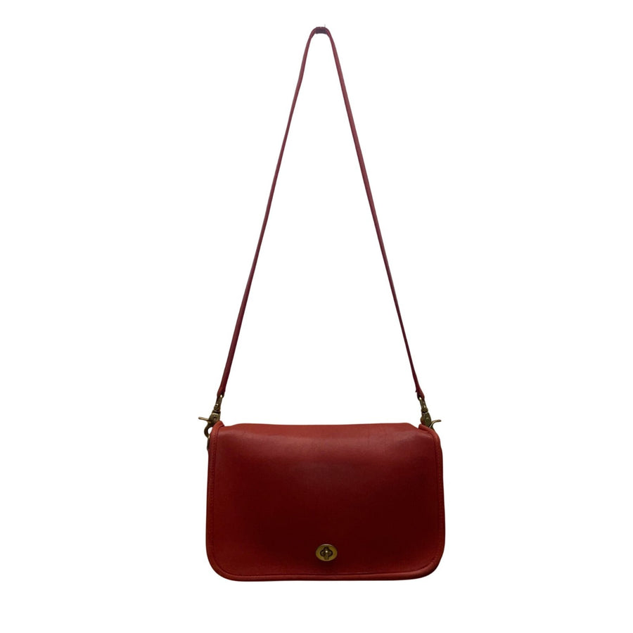 Coach Women’s Ruby Red Glove-Tanned Leather Turnlock Closure Crossbody Bag