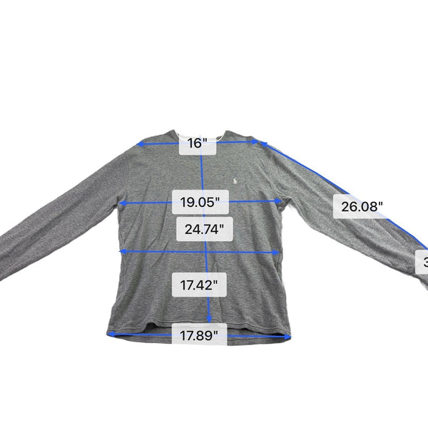 Polo Ralph Lauren Mens Gray Cotton Long Sleeve Crewneck Sweatshirt Size L