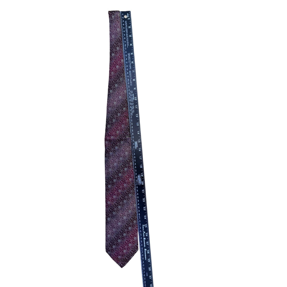 Smithsonian Institution Mens Magenta Purple 100% Silk Paisley Pattern Tie