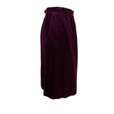 Evan-Picone Women’s Burgundy Velvet Midi Skirt Classic Soft Fabric Size 6