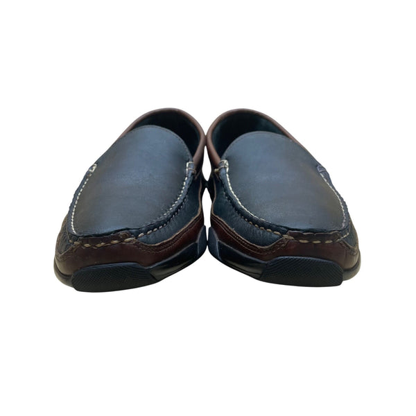 Allen Edmonds Men’s Brown & Black Leather Boulder Moc Toe Loafers Size 12B