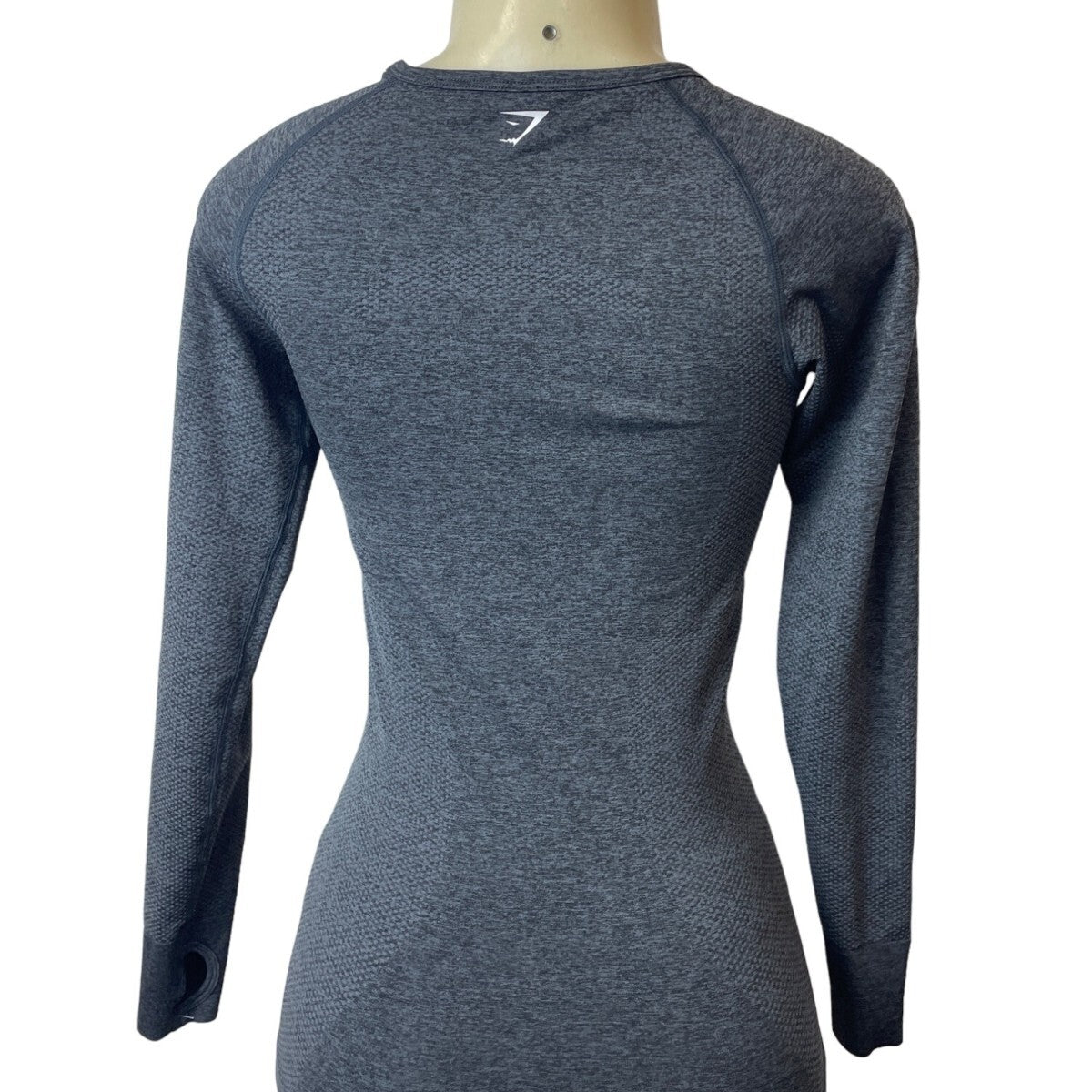 Gym Shark Women's Grey Stretchable Gym Running Long Sleeve Shirt Sz M