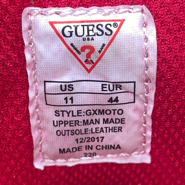 G By Guess Men’s Red Man-Made Quilted Lace-Up GX Moto High-Top Sneakers Size 11