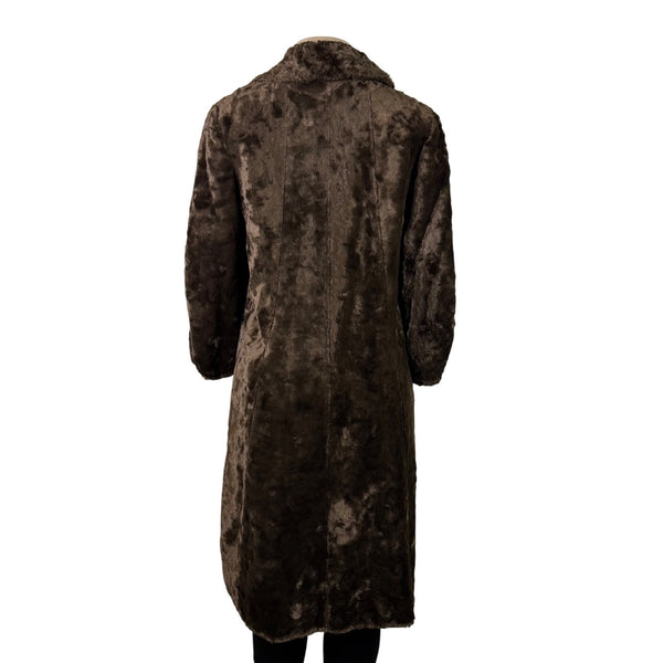 Rebecca Taylor Womens Brown Faux Fur Coat With Satin Lining Winter Luxury Size 4
