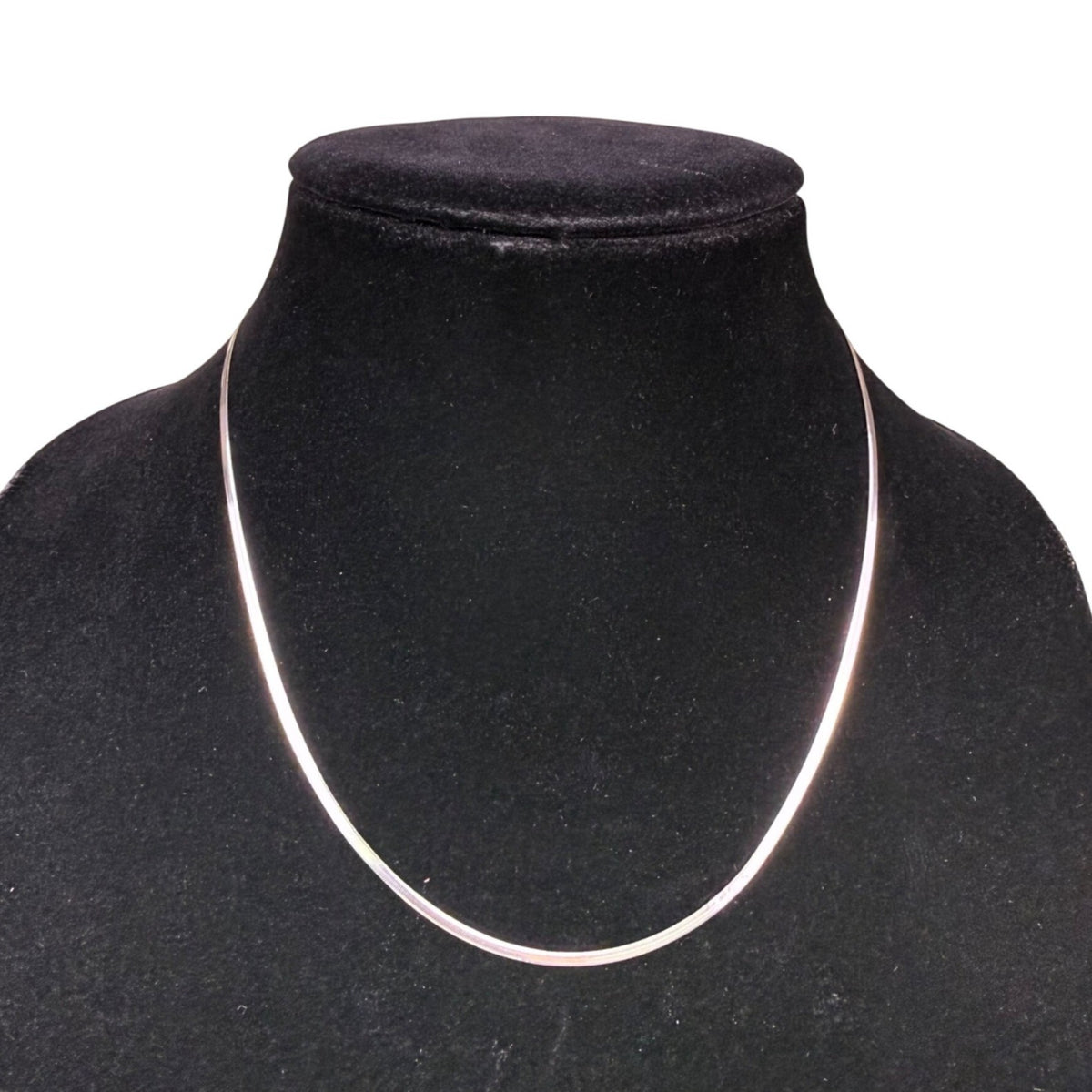 Sterling Silver Womens Silver Tone 925 Flat Snake Chain Necklace Adjustable Size