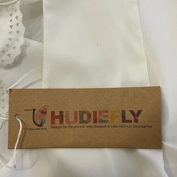 Hudiefly White Sleeveless Scalloped Layered Tank Top Open Back Design Sz L New