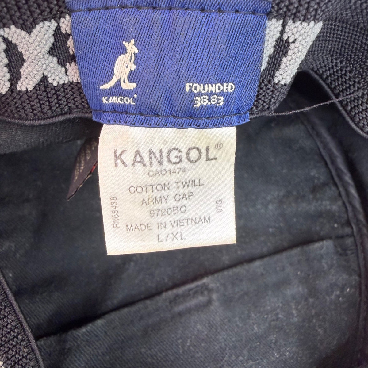 Kangol Unisex Black Cotton Twill Flexfit Army Cap L/Xl Casual Embroidered Detail